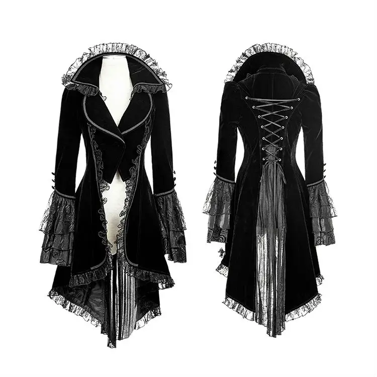 New Punk Rave Black gothic jacket Rock cosplay Kera Steampunk Sexy women Coat y2 6