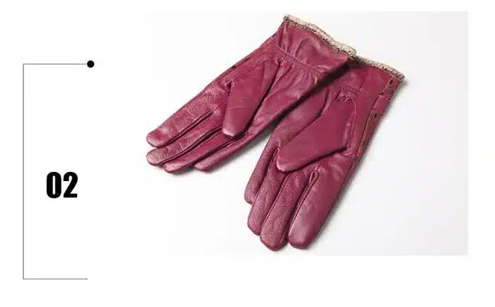 Women's Winter Gloves Fashion Warm Thicken Dot Pattern Peacock Genuine Leather Gloves High quality Mittens 32