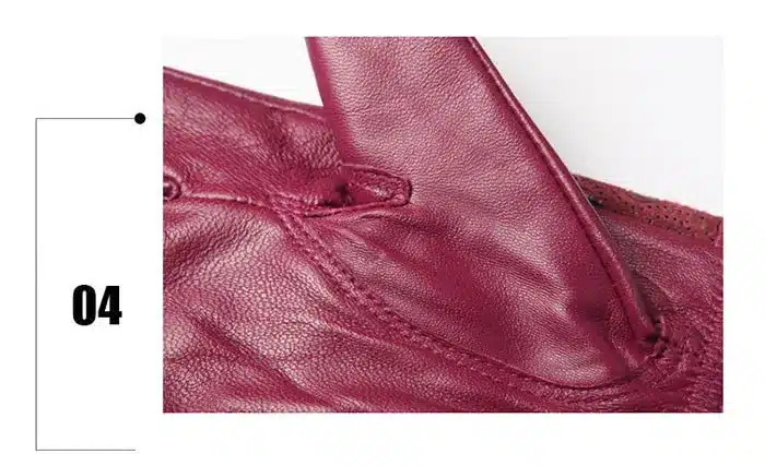 Women's Winter Gloves Fashion Warm Thicken Dot Pattern Peacock Genuine Leather Gloves High quality Mittens 34