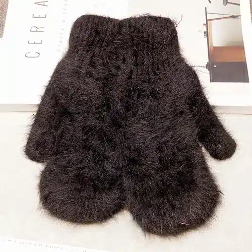 2015 Winter New Arrival Women Soft Wool rabbit hair Warm Knit Gloves Fashion Lovely Warmer Girls' candy color Mittens Gloves 15