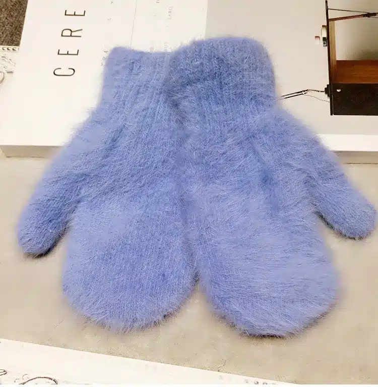 2015 Winter New Arrival Women Soft Wool rabbit hair Warm Knit Gloves Fashion Lovely Warmer Girls' candy color Mittens Gloves 19