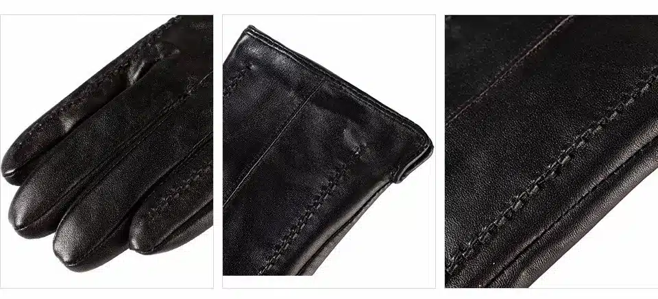 Special promotions fashion Female gloves,Genuine Leather,Length 25 cm,Black leather gloves,Ladies gloves, winter Women's Gloves 5