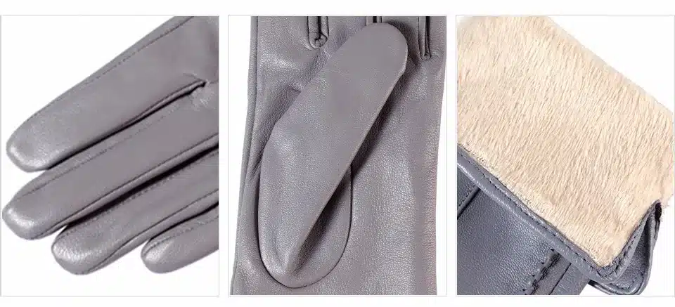 Special promotions fashion Female gloves,Genuine Leather,Length 25 cm,Black leather gloves,Ladies gloves, winter Women's Gloves 12