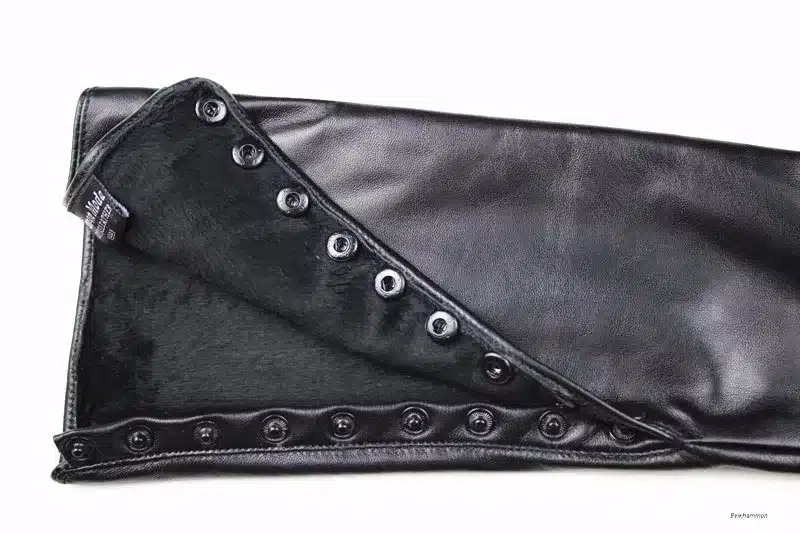 New fashion zipper button long leather gloves sheepskin gloves female autumn and winter warm thin cashmere lining free shipping 12