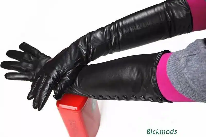 New fashion zipper button long leather gloves sheepskin gloves female autumn and winter warm thin cashmere lining free shipping 16