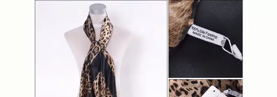 [BYSIFA]Coffee black Leopard Print Square Scarves Printed 2016 New Design Crepe Satin Silk Winter Ladies Scarves Wraps 130*130cm 10