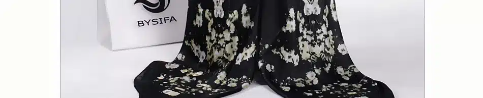 [BYSIFA]Coffee black Leopard Print Square Scarves Printed 2016 New Design Crepe Satin Silk Winter Ladies Scarves Wraps 130*130cm 37
