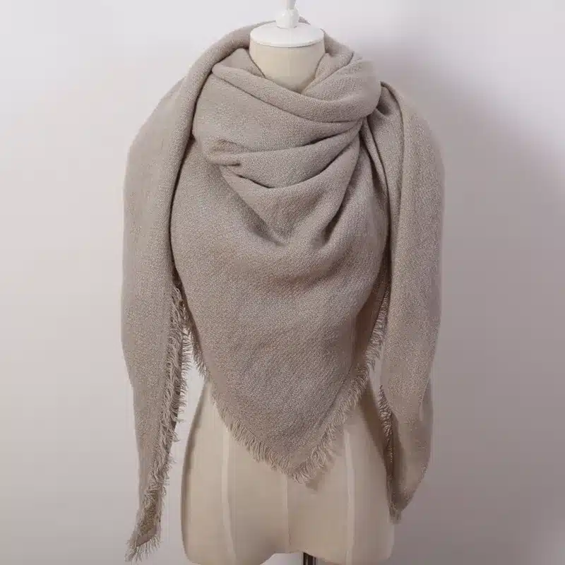 Hot Fashion Solid Color Winter Square Scarf Women Oversize Blankets Luxury brand Shawl Cashmere echarpe Cape Size 140cmx140cm 16