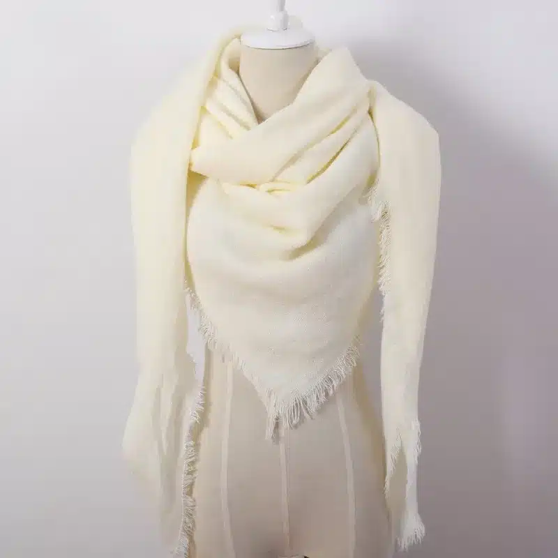 Hot Fashion Solid Color Winter Square Scarf Women Oversize Blankets Luxury brand Shawl Cashmere echarpe Cape Size 140cmx140cm 20