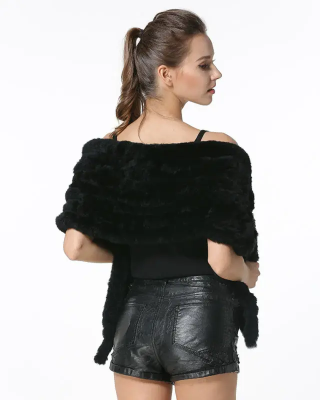 Fashion Women Scarf Classic 8 Vertical Bars Wrap Scarf Long Scarves 145cm*27cm Ladies Winter Real Rex Rabbit Fur Scarves LX00856 24