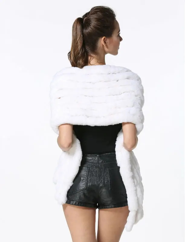 Fashion Women Scarf Classic 8 Vertical Bars Wrap Scarf Long Scarves 145cm*27cm Ladies Winter Real Rex Rabbit Fur Scarves LX00856 32