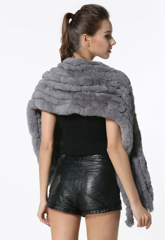 Fashion Women Scarf Classic 8 Vertical Bars Wrap Scarf Long Scarves 145cm*27cm Ladies Winter Real Rex Rabbit Fur Scarves LX00856 46