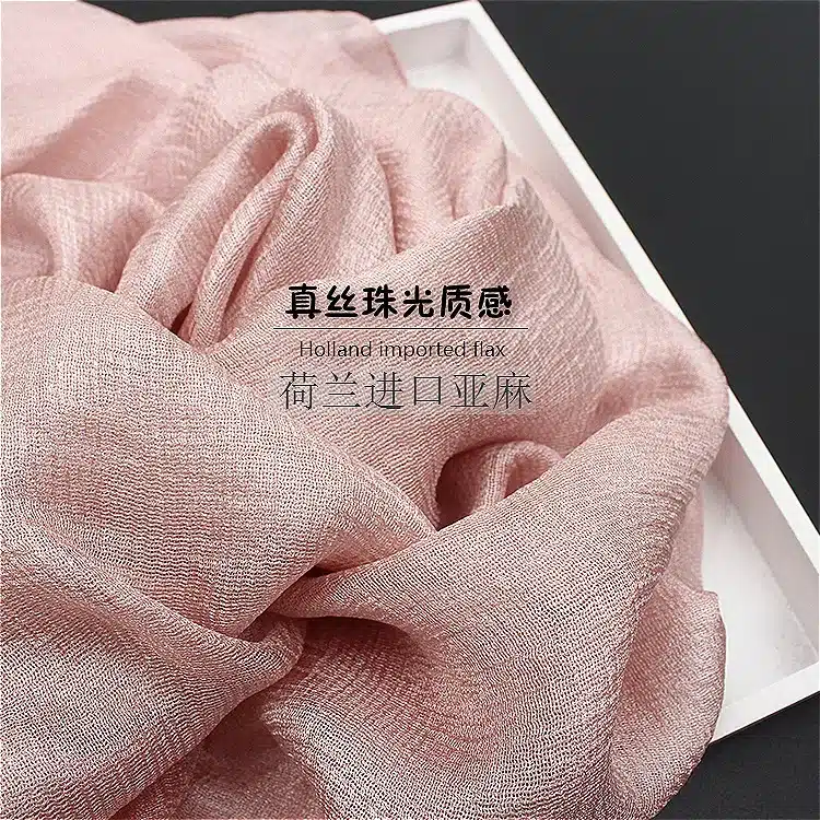 New 185*100cm Pearl Solid Linen Silk Scarf Shawl Autumn Winter Scarf Women Beautiful Scarves warp Echarpes Foulards Femme 21
