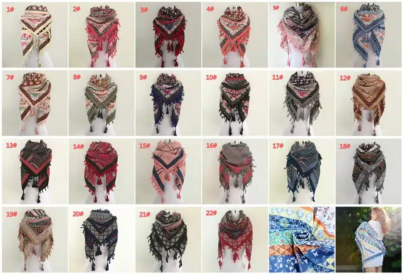 Hot sale bandana new fashion woman Scarf square scarves Printed Women Wraps Winter autumn ladies shawl Luxury Brand tassel scarf 9