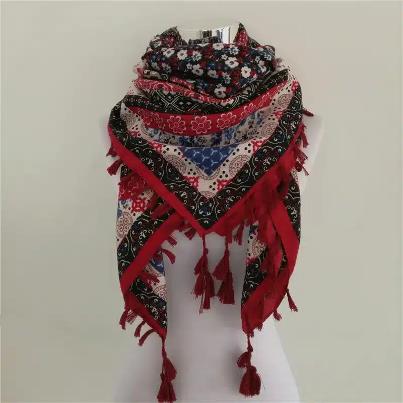 Hot sale bandana new fashion woman Scarf square scarves Printed Women Wraps Winter autumn ladies shawl Luxury Brand tassel scarf 18