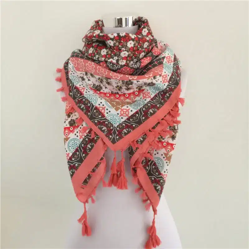Hot sale bandana new fashion woman Scarf square scarves Printed Women Wraps Winter autumn ladies shawl Luxury Brand tassel scarf 19