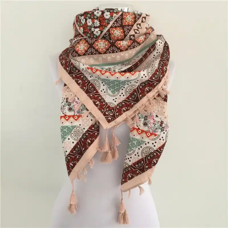 Hot sale bandana new fashion woman Scarf square scarves Printed Women Wraps Winter autumn ladies shawl Luxury Brand tassel scarf 22