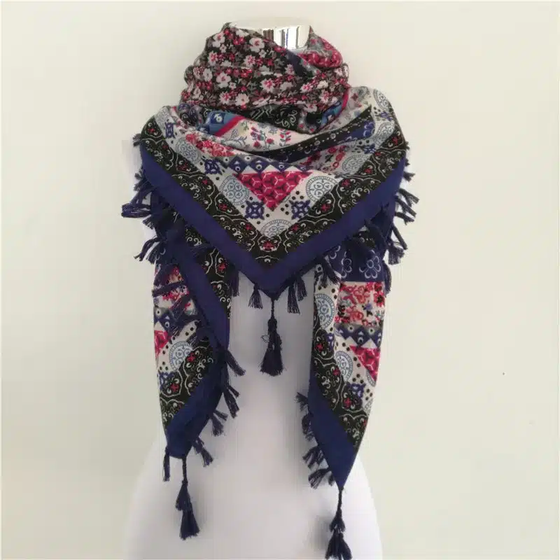 Hot sale bandana new fashion woman Scarf square scarves Printed Women Wraps Winter autumn ladies shawl Luxury Brand tassel scarf 24