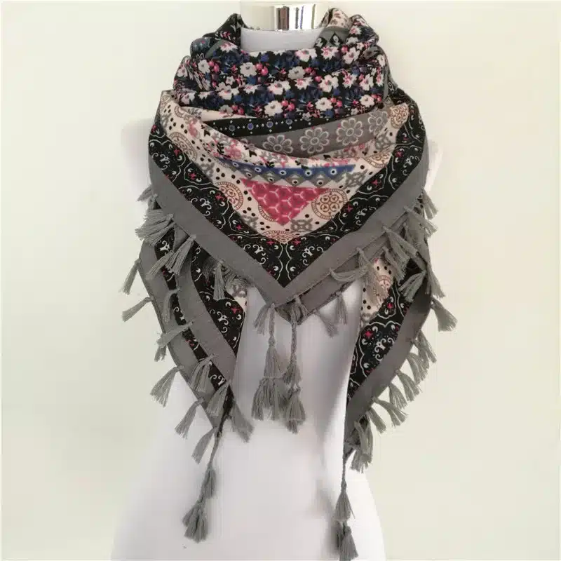 Hot sale bandana new fashion woman Scarf square scarves Printed Women Wraps Winter autumn ladies shawl Luxury Brand tassel scarf 26