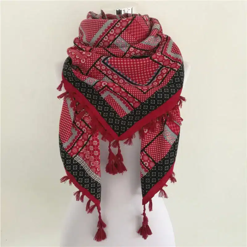 Hot sale bandana new fashion woman Scarf square scarves Printed Women Wraps Winter autumn ladies shawl Luxury Brand tassel scarf 29