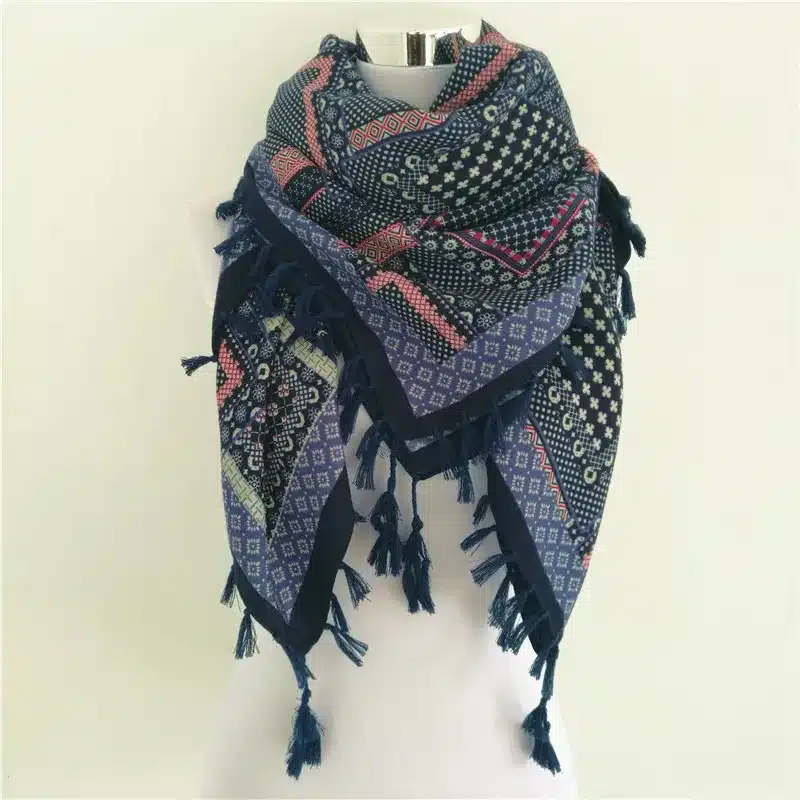 Hot sale bandana new fashion woman Scarf square scarves Printed Women Wraps Winter autumn ladies shawl Luxury Brand tassel scarf 32