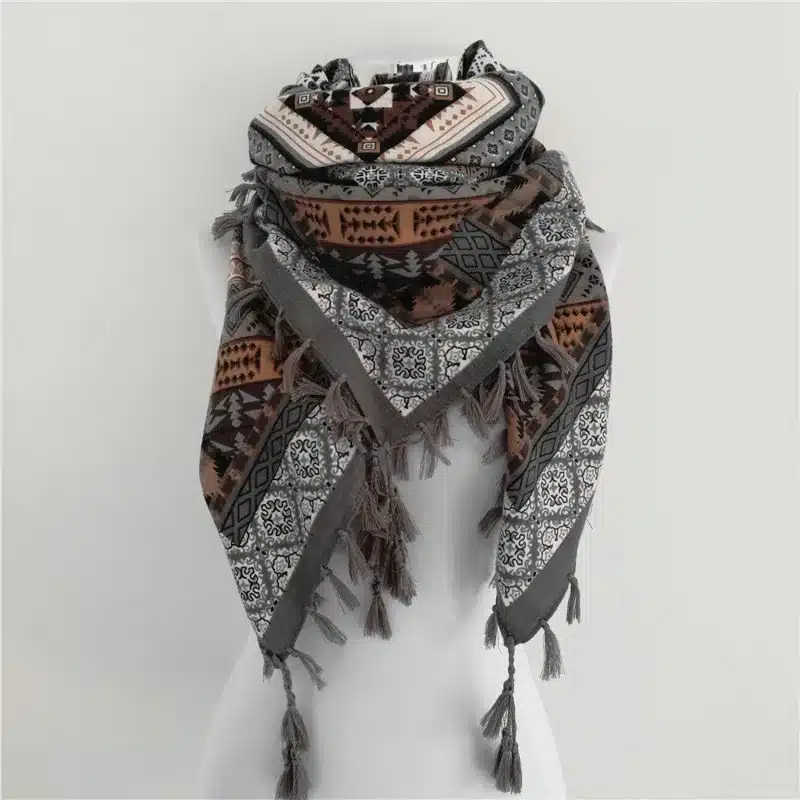 Hot sale bandana new fashion woman Scarf square scarves Printed Women Wraps Winter autumn ladies shawl Luxury Brand tassel scarf 33