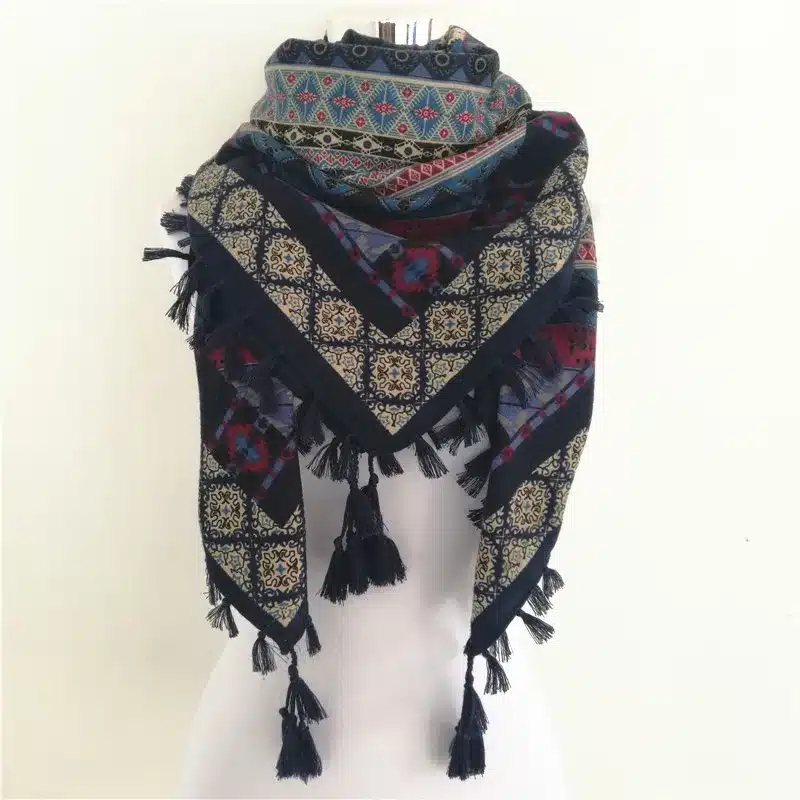 Hot sale bandana new fashion woman Scarf square scarves Printed Women Wraps Winter autumn ladies shawl Luxury Brand tassel scarf 35