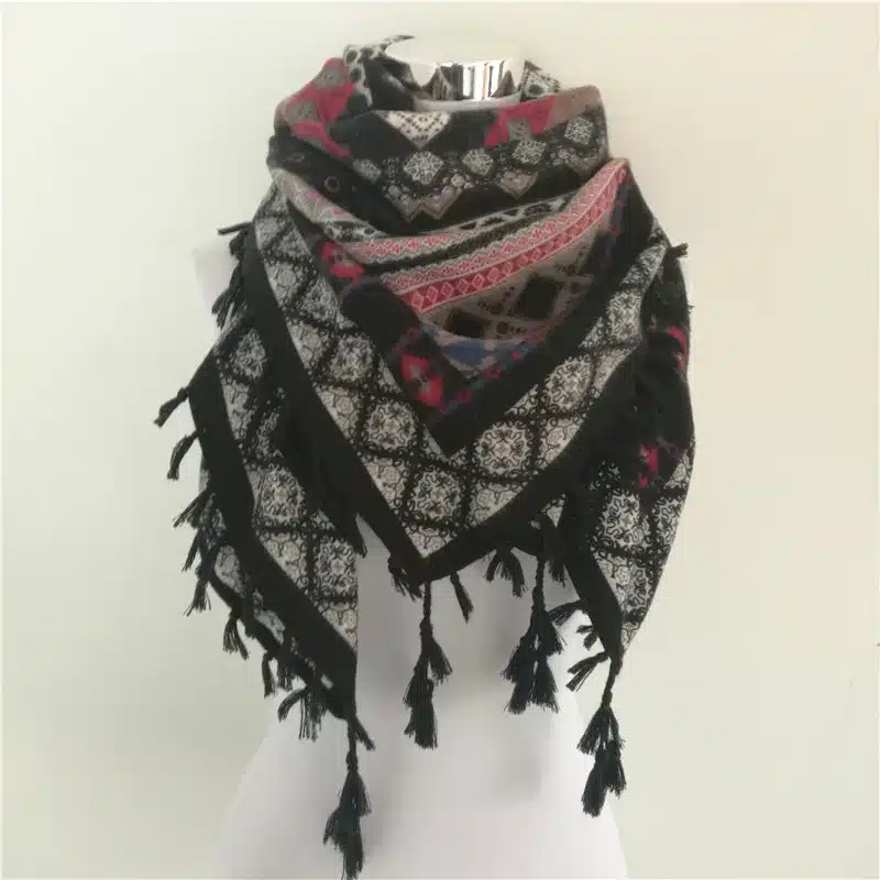 Hot sale bandana new fashion woman Scarf square scarves Printed Women Wraps Winter autumn ladies shawl Luxury Brand tassel scarf 36