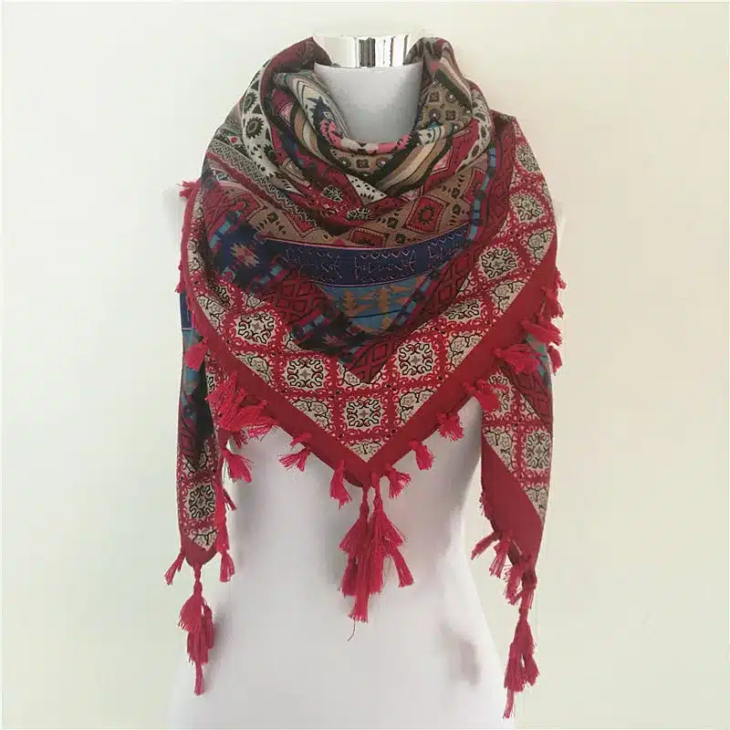 Hot sale bandana new fashion woman Scarf square scarves Printed Women Wraps Winter autumn ladies shawl Luxury Brand tassel scarf 37