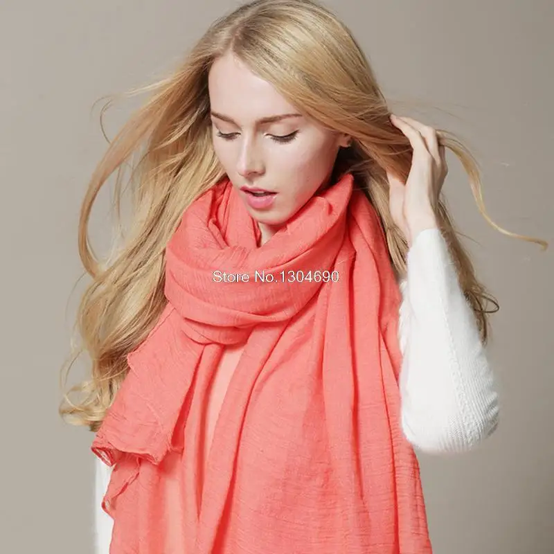 Autumn 2017 New Arrival Scarf Women Dress Scarves Winter Warm Cotton Wraps Solid Colors Apparel Accessories 8