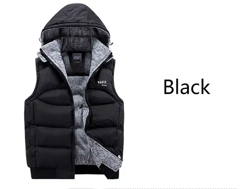 Fashion Sleeveless Jacket 2017 Men Thickening 100% Cotton Vest Hat Hooded Warm Vest Winter Waistcoat Men Casual Windbreaker 19