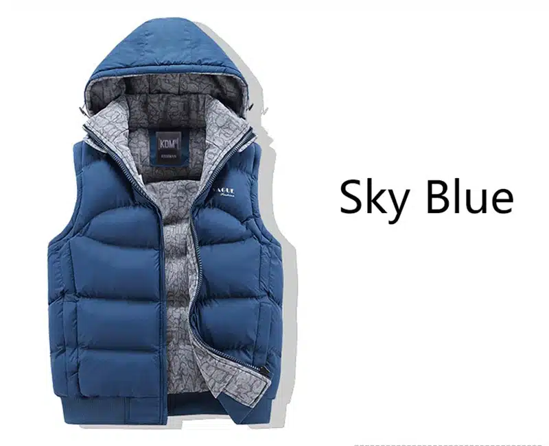 Fashion Sleeveless Jacket 2017 Men Thickening 100% Cotton Vest Hat Hooded Warm Vest Winter Waistcoat Men Casual Windbreaker 20