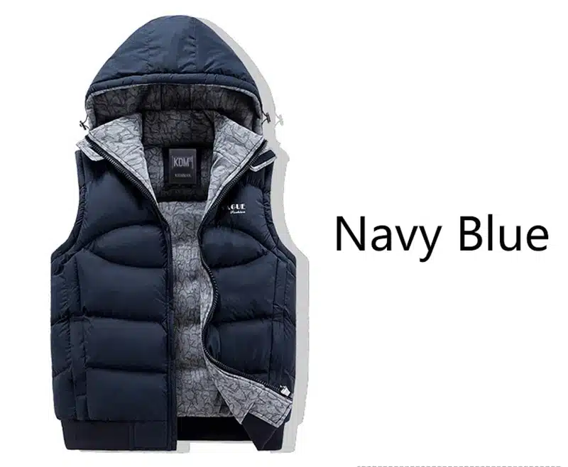 Fashion Sleeveless Jacket 2017 Men Thickening 100% Cotton Vest Hat Hooded Warm Vest Winter Waistcoat Men Casual Windbreaker 22