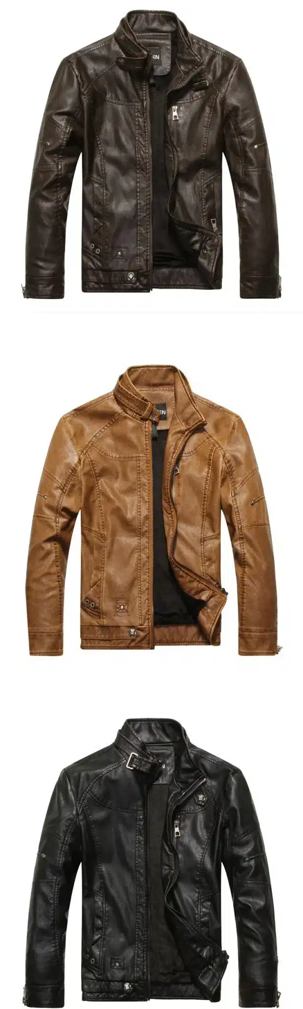 Men Autumn Winter Leather Jacket Motorcycle Leather Jackets Male Business casual Coats Brand New clothing veste en cuir,YA349 16