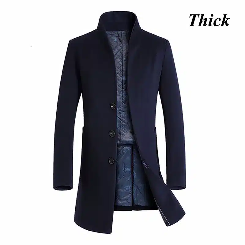Letskeep 2017 New Winter woolen long peacoat men slim fit casual thick overcoat mens warm Windbreaker trench coat Jackets, MA209 6