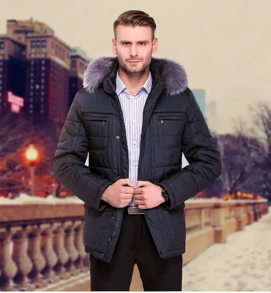 City Class Men's Winter Thinsulate Coats Silver fox Hooded Jackets Thick Warm Fashion Casual Stand Collar Removable Hat 14342 10
