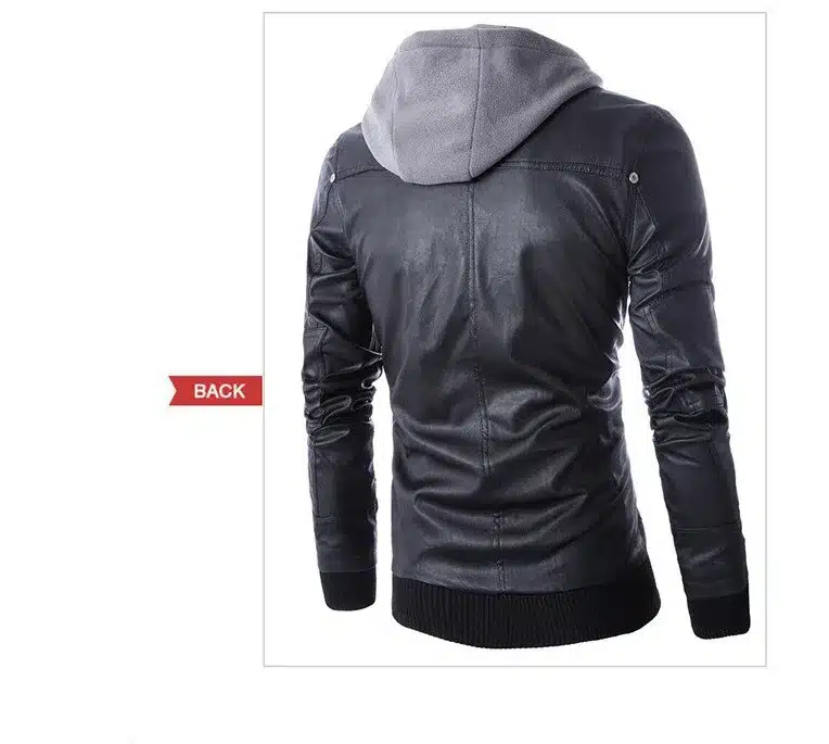 Leather Jacket Men Turn-down Collar With Hooded Jaqueta De Couro Masculina PU Mens Faux Fur Coats Veste Cuir Homme Motorcycle 10