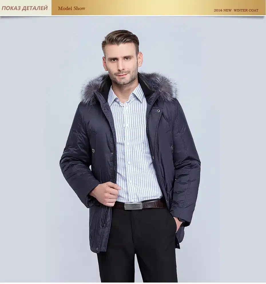 CITY CLASS New Top Thick Warm Winter Jacket Men Overcoat Casual Loose Isosoft Removable Silver Fox Hat Coats Free Shipping 14305 16