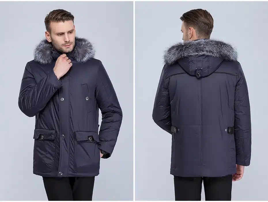 CITY CLASS New Top Thick Warm Winter Jacket Men Overcoat Casual Loose Isosoft Removable Silver Fox Hat Coats Free Shipping 14305 18