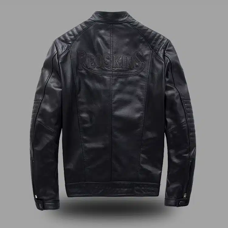 Harley motorcycle rider jacket, slim mens genuine leather jacket, man's genuine leather coat 4