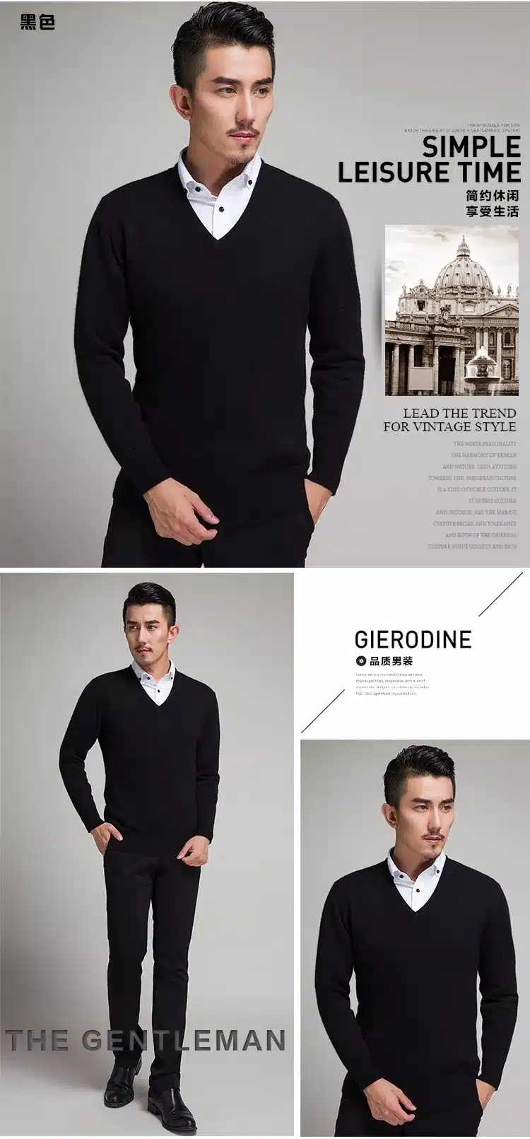 Lafarvie New Slim Knitted Cashmere Wool Sweater Men Tops Pullovers Autumn Winter Warm Casual Solid Color V-Neck Full Sleeve Pull 10