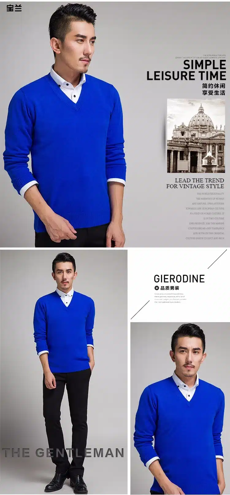 Lafarvie New Slim Knitted Cashmere Wool Sweater Men Tops Pullovers Autumn Winter Warm Casual Solid Color V-Neck Full Sleeve Pull 13
