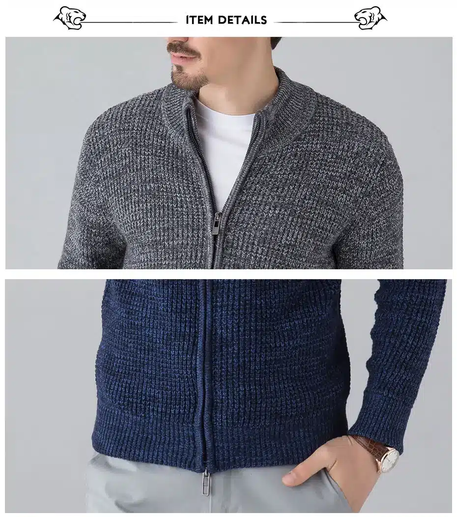 TIGER CASTLE Men Fashion Wool Sweater Male Knitted Cardigan Fashion Mens Sweaters Spring Autumn Leisure Sweater for Men 8