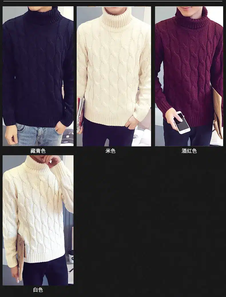 2017 autumn winter new turtleneck sweater male sweater men's slim underwear shirt fashion and leisure high quality sweaters 10