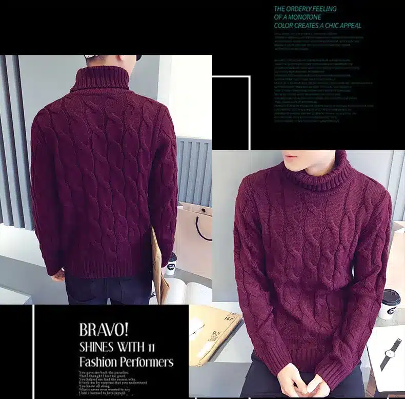 2017 autumn winter new turtleneck sweater male sweater men's slim underwear shirt fashion and leisure high quality sweaters 13