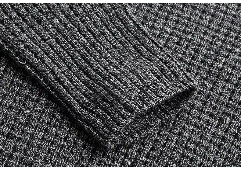 KUEGOU Autumn Mens Sweaters 100% Cotton Gray Color Knitted Brand Clothing Man's Knitwear Pullovers Knitting Plus Size Tops 14012 22