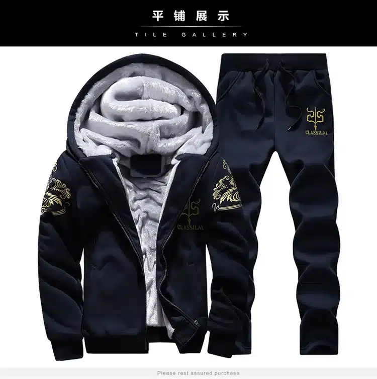 Winter Mens Warm Set Fleece Track suits for Men Tracksuit Brand Clothing Sudaderas Hombre RunningMens Suits Male Clothing 12