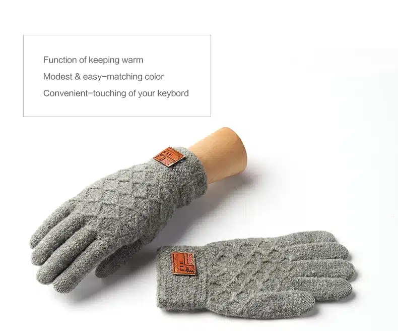 REALBY Men's Winter Gloves Warm Wrist touch Screen Glove Luvas de inverno Male Mitaine HommeThermal Warm Black Gloves Mittens 10