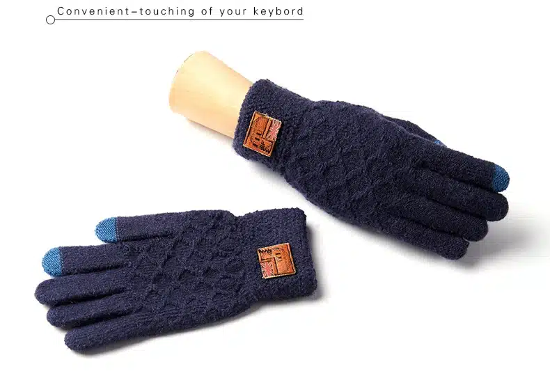REALBY Men's Winter Gloves Warm Wrist touch Screen Glove Luvas de inverno Male Mitaine HommeThermal Warm Black Gloves Mittens 13