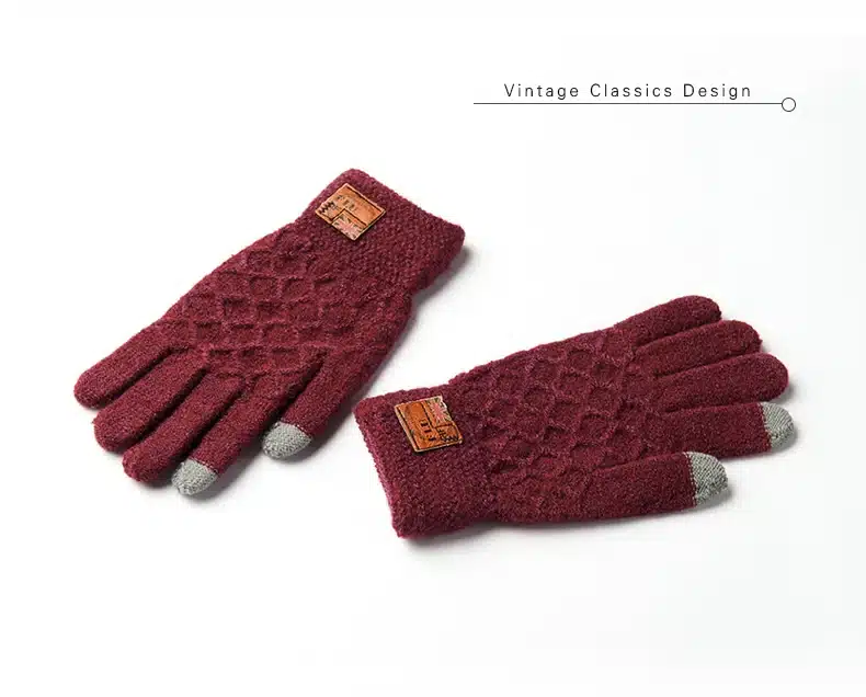 REALBY Men's Winter Gloves Warm Wrist touch Screen Glove Luvas de inverno Male Mitaine HommeThermal Warm Black Gloves Mittens 14